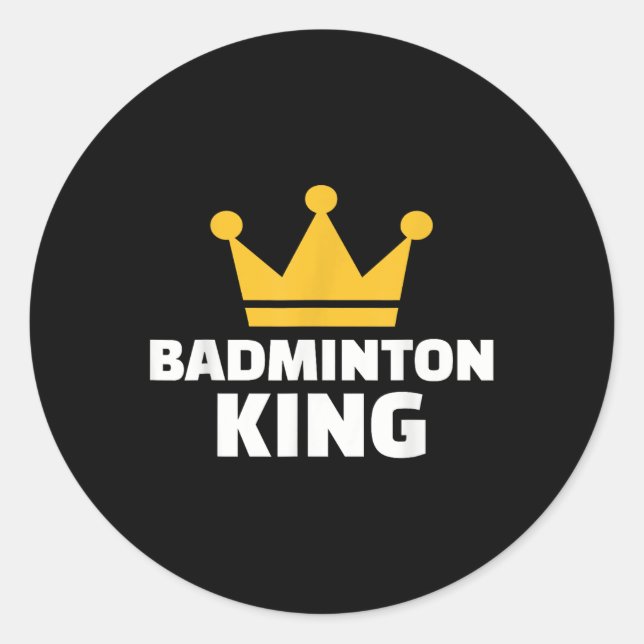 Badminton Kung Runt Klistermärke (Framsida)