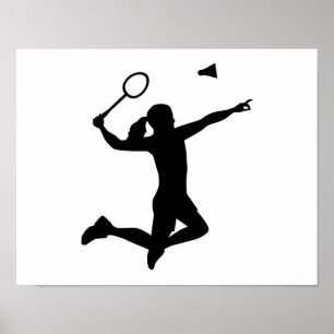 Badminton kvinnlig flicka poster