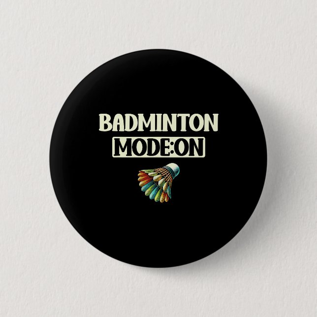 Badminton-läge på Roligt Färgfull pensel Knapp (Framsida)