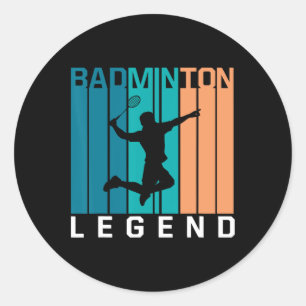 Badminton Legend Badminton Player Shuttle Sports S Runt Klistermärke