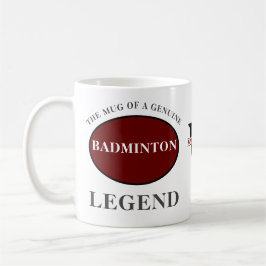 Badminton Legend Monogram Lägg till ditt namn på f Kaffemugg