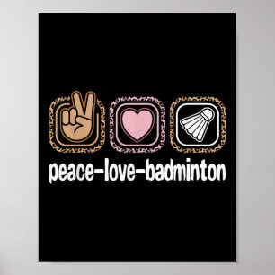 Badminton Leopard Skriv ut Women Girls Kid Peace K Poster