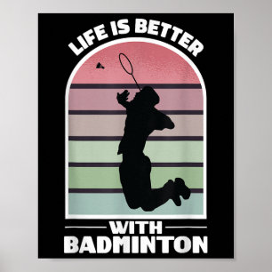 Badminton Liv Roligt Shuttle Retrospel Poster