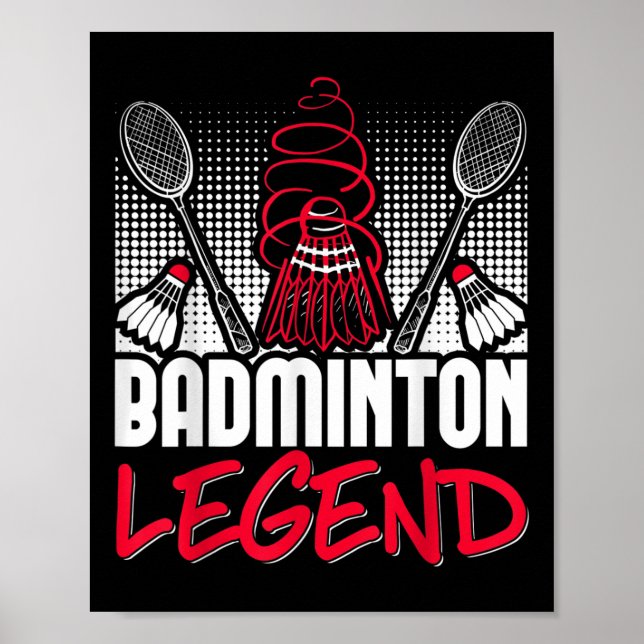 Badminton Living Legend Player Sport Shuttle Poster (Framsidan)