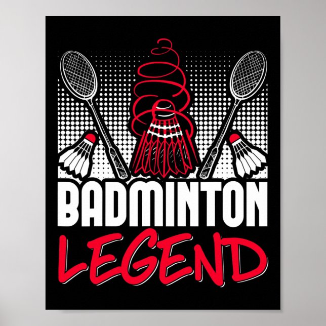 Badminton Living Legend Player Sport Shuttle Poster (Framsidan)
