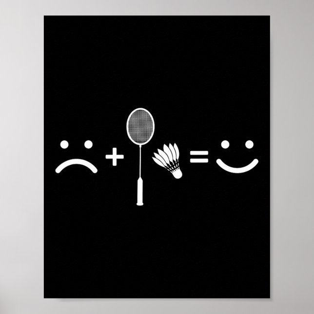 Badminton Lycklig Team Player Coach Poster (Framsidan)