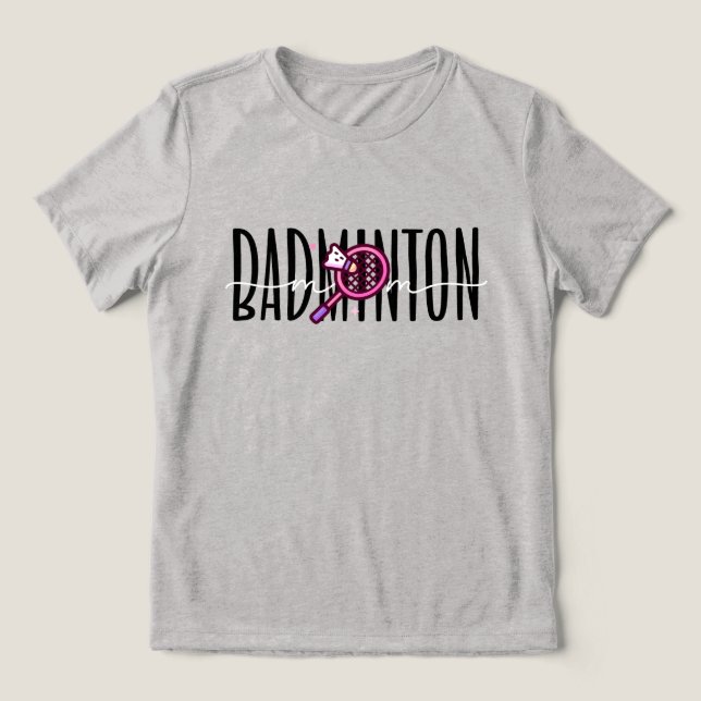 Badminton-mamma  Fet lagertext T Shirt (Design Framsida)