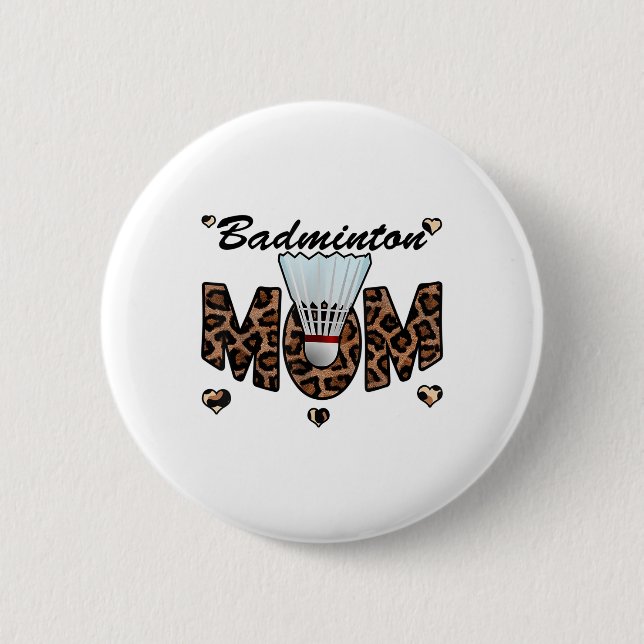Badminton Mamma Leopard Funny Badminton Mamma Mor Knapp (Framsida)