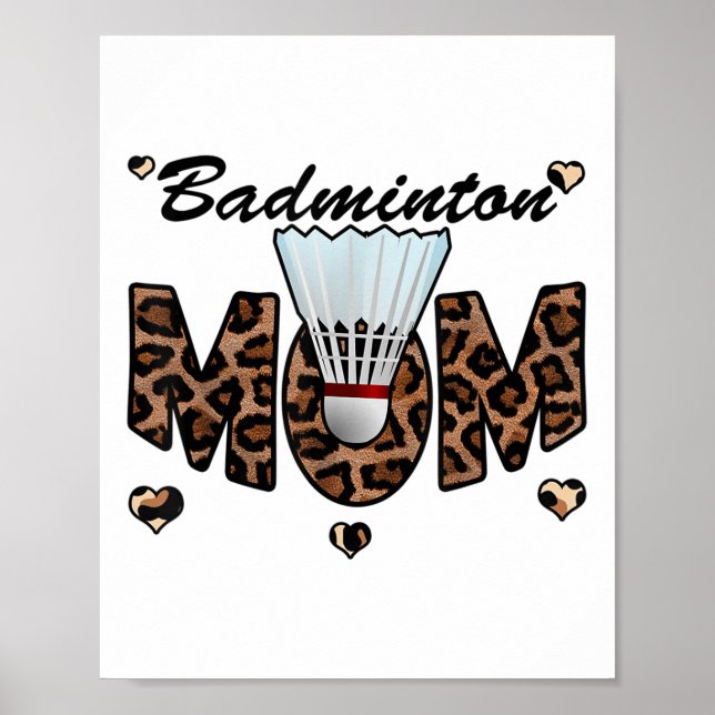 Badminton Mamma Leopard Funny Badminton Mamma Mor Poster (Framsidan)