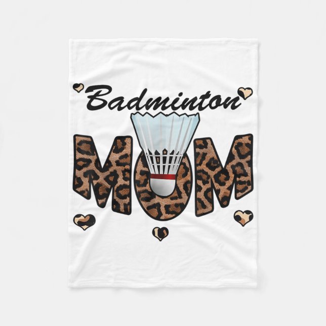 Badminton-mamma leopard Rolig Badminton-mamma mödr Fleecefilt (Framsidan)
