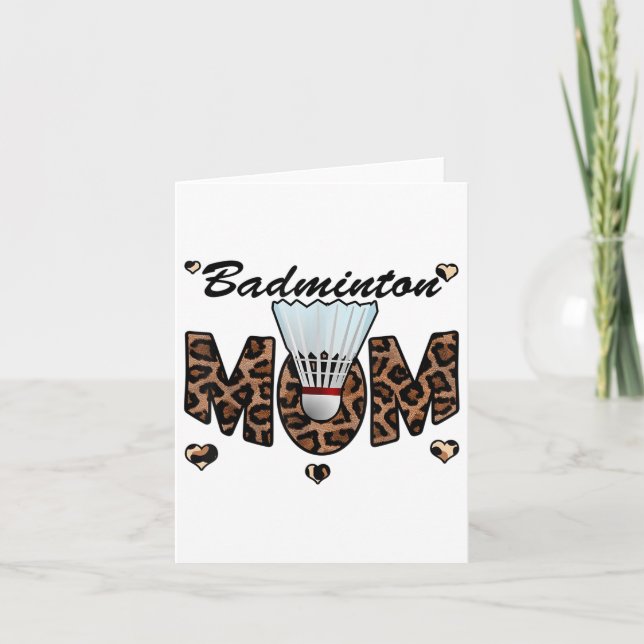 Badminton-mamma leopard Rolig Badminton-mamma mödr Kort (Framsida)