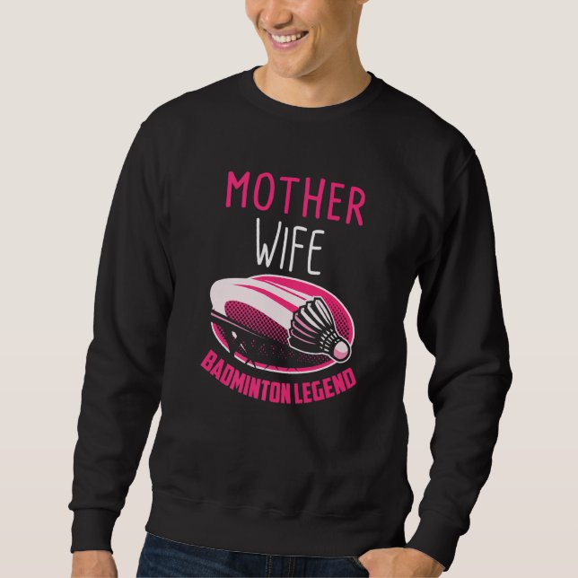 Badminton Mamma Shuttlecock Badminton Player Boll  Lång Ärmad Tröja (Framsida)