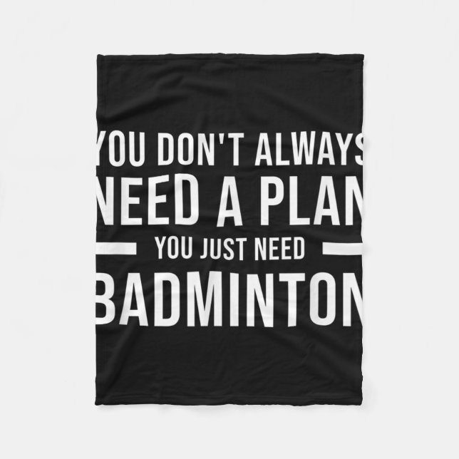 Badminton män kvinnor barn rolig  fleecefilt (Framsidan)