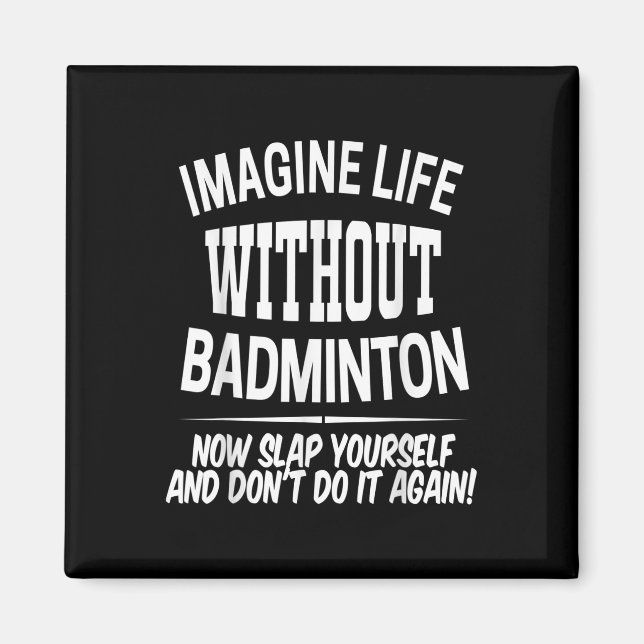 Badminton män och kvinnor fjäderboll spelare barn magnet (Framsidan)