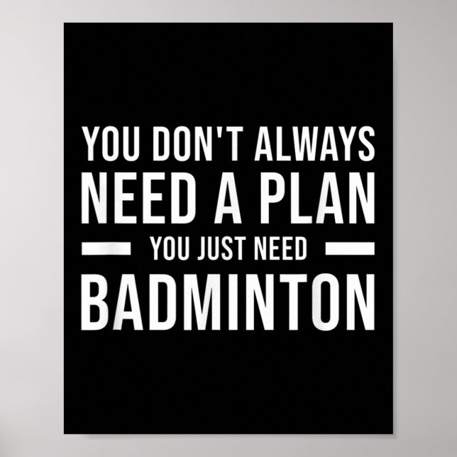Badminton Manar Women Kids Funny Poster (Framsidan)