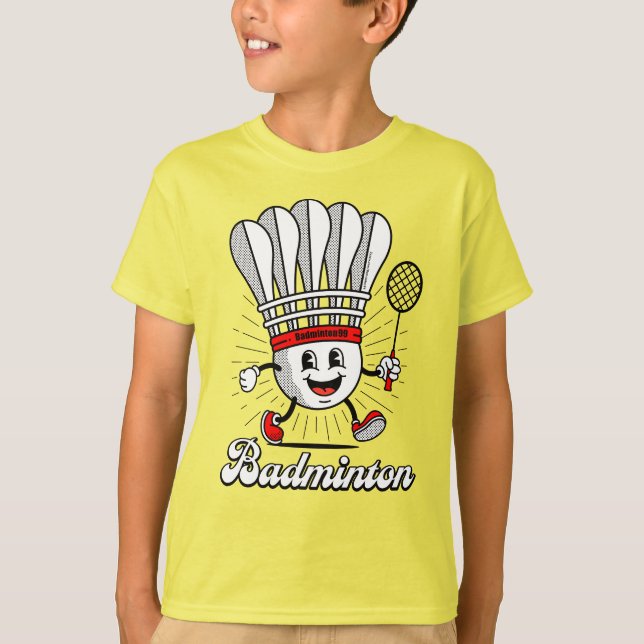 Badminton Mascot Classic T Shirt (Framsida)