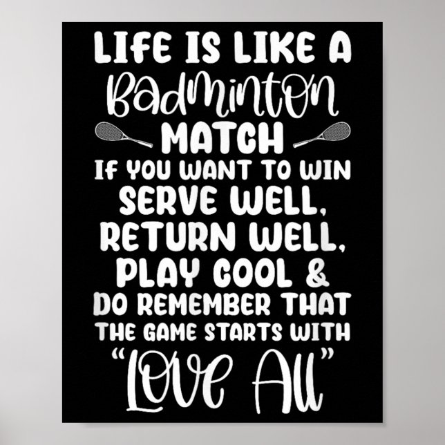 Badminton Match Sport Spelare Racketskol Games  Poster (Framsidan)