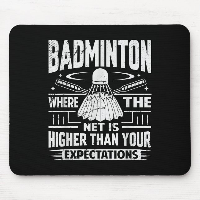 Badminton - Nätet är högre än dina förväntningar  Musmatta (Framsidan)