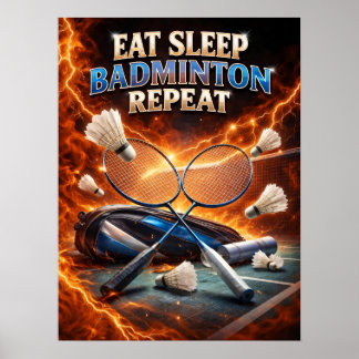 Badminton Neon Smash Energi Poster