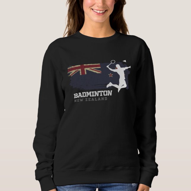 Badminton New Zealand Net Games Player Badminton T Shirt (Framsida)