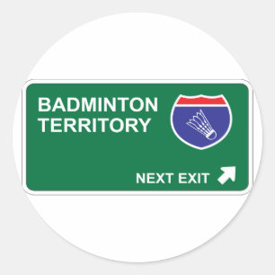 Badminton Next Exit Runt Klistermärke