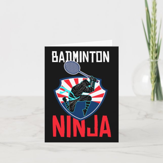 Badminton Ninja Shirt Funny Badminton Player Badmi Kort (Framsida)