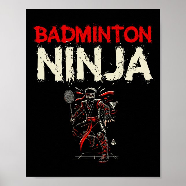 Badminton Ninja Shuttle Poster (Framsidan)