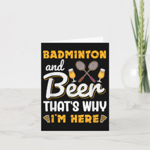 Badminton och Beer Shuttle Badminton Älskare Kort