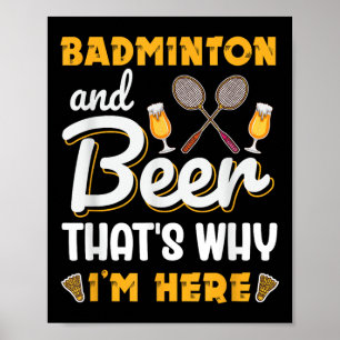 Badminton Och Ölbricka Badminton Älskare Poster