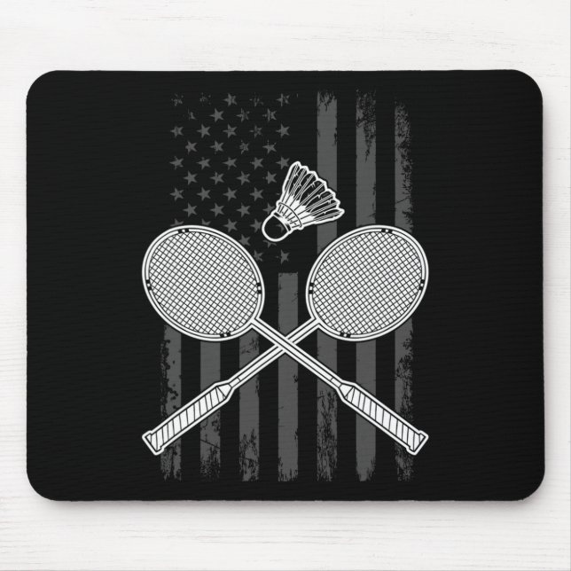 Badminton och Shuttle American Flagga Musmatta (Framsidan)