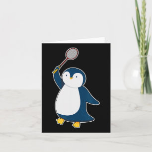 Badminton och Shuttle Player Penguin Kort