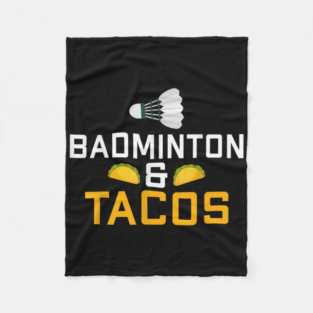 Badminton Och Tacos Älskare Badminton  Fleecefilt (Framsidan)