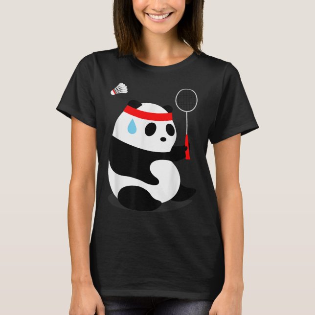 Badminton Panda - att bli omedgörlig T Shirt (Framsida)