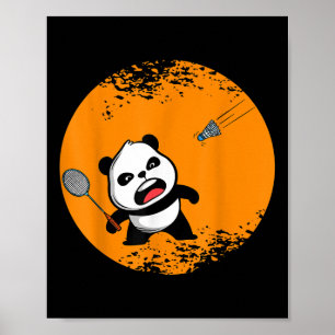 Badminton Panda Björn Buske Andlig Djur Jätte Rull Poster