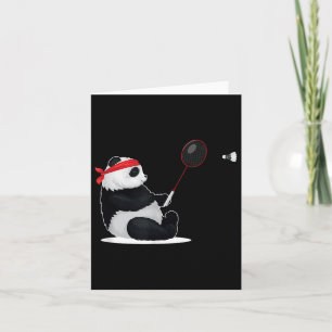 Badminton Panda Funny Sweet Sport Humor Shuttle an Kort