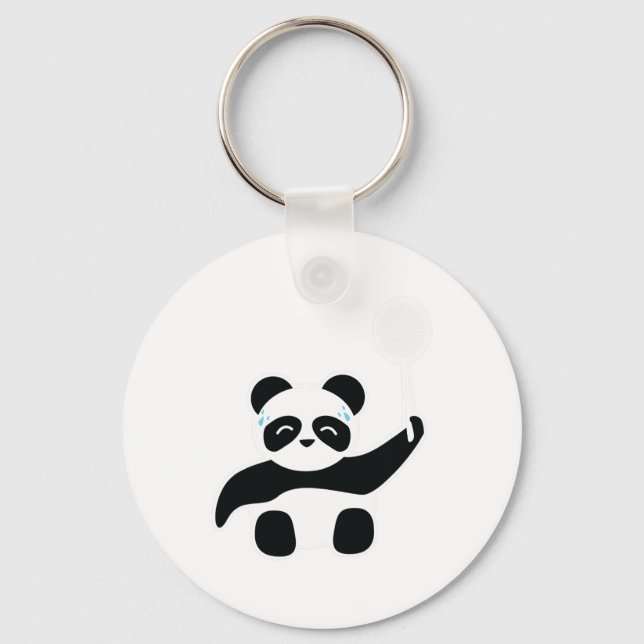 Badminton Panda Komma Sweaty Nyckelring (Framsida)