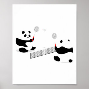 Badminton Panda Volley Poster