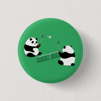 Badminton Pandas Button / Pin / Badge Knapp