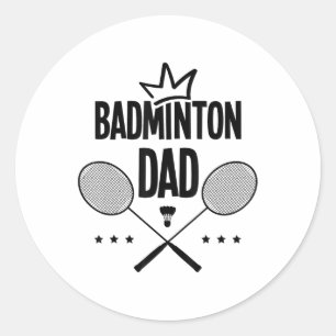Badminton Pappa Badmintonspelare Fjäderboll Inomhu Runt Klistermärke