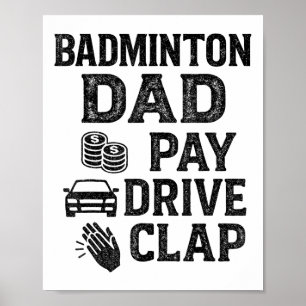 Badminton Pappa Betala Kör Klappa Rolig Pappa Syss Poster