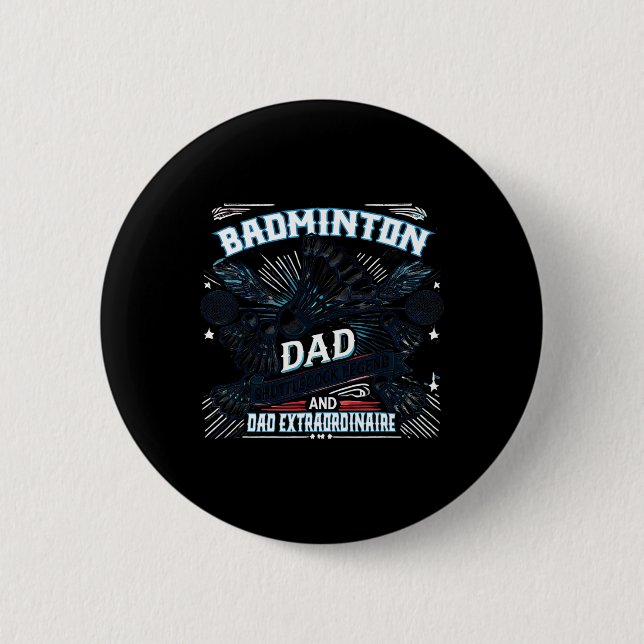 Badminton Pappa Shuttle Legend Funny Sports Design Knapp (Framsida)