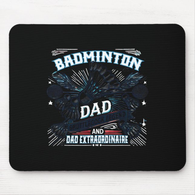 Badminton Pappa Shuttle Legend Funny Sports Design Musmatta (Framsidan)