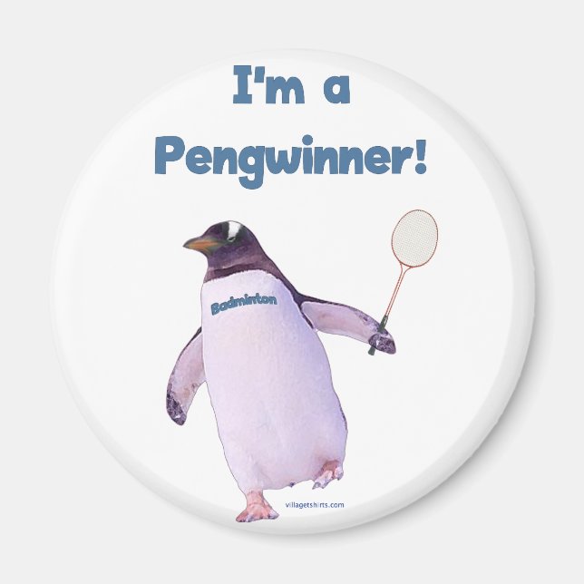 Badminton Penguin Magnet (Framsidan)