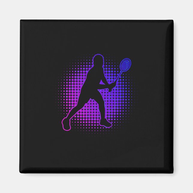 Badminton Player Badminton Womens Squash Shuttle Magnet (Framsidan)
