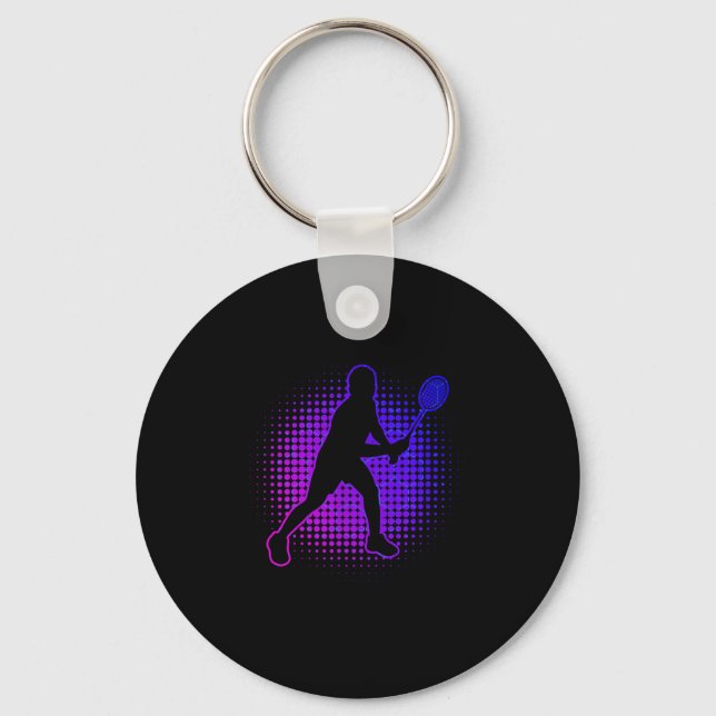 Badminton Player Badminton Womens Squash Shuttle Nyckelring (Framsida)