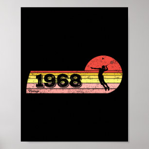 Badminton-player Born 1968 Birthday Vintage Kvinno Poster