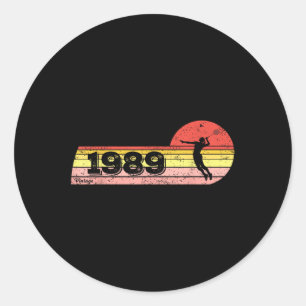 Badminton-player Born 1989 Birthday Vintage Kvinno Runt Klistermärke