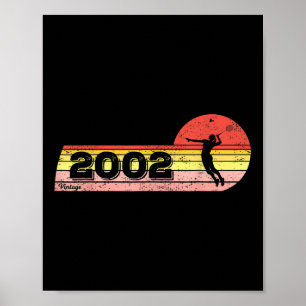 Badminton-player Born 2002 Birthday Vintage Kvinno Poster