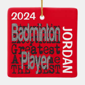 Badminton Player Extraordinaire-ANPASSNINGSBAR Julgransprydnad Keramik