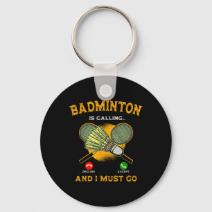Badminton Player Game Racquet Älskare Sportsman At Nyckelring